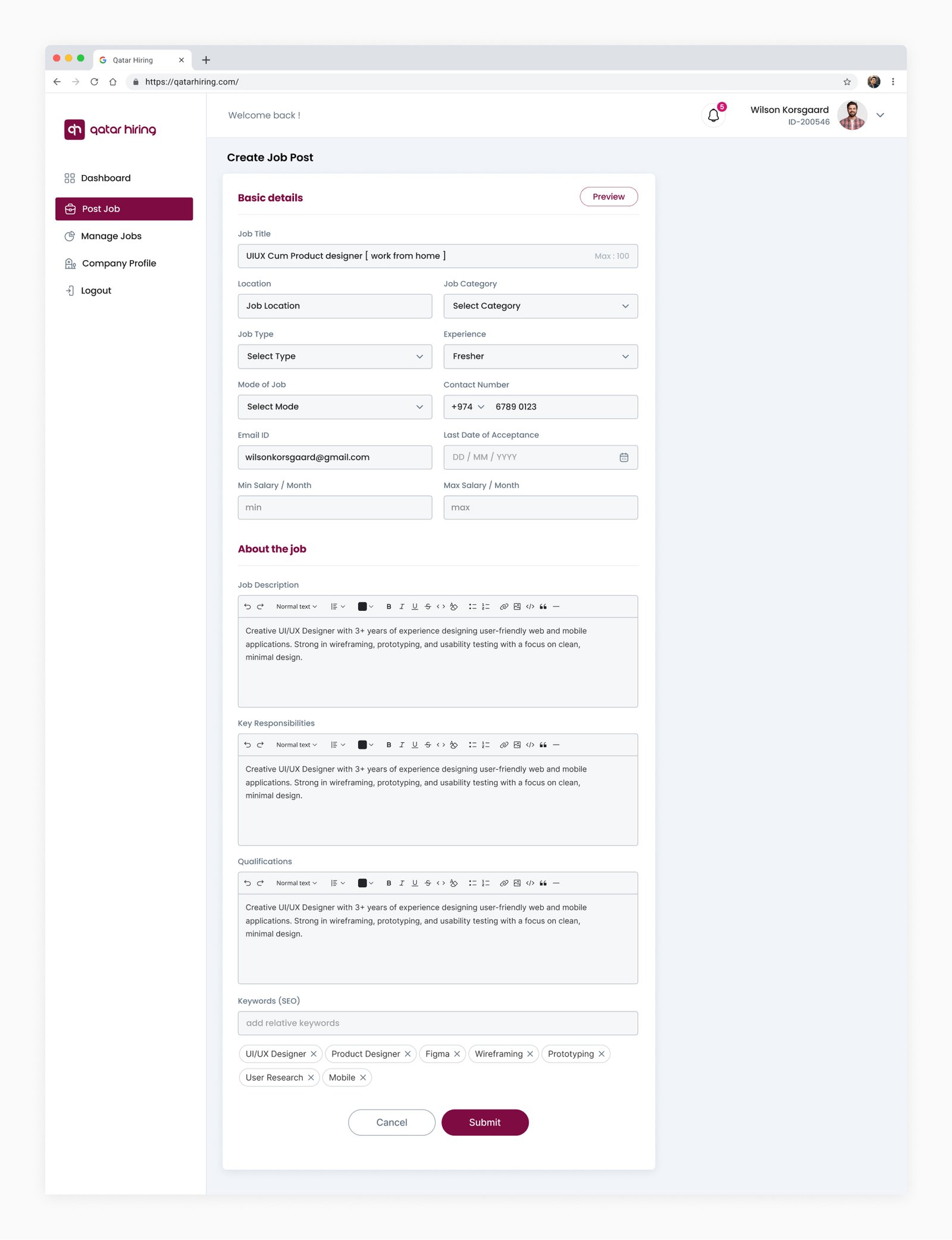 QatarHiring-UI